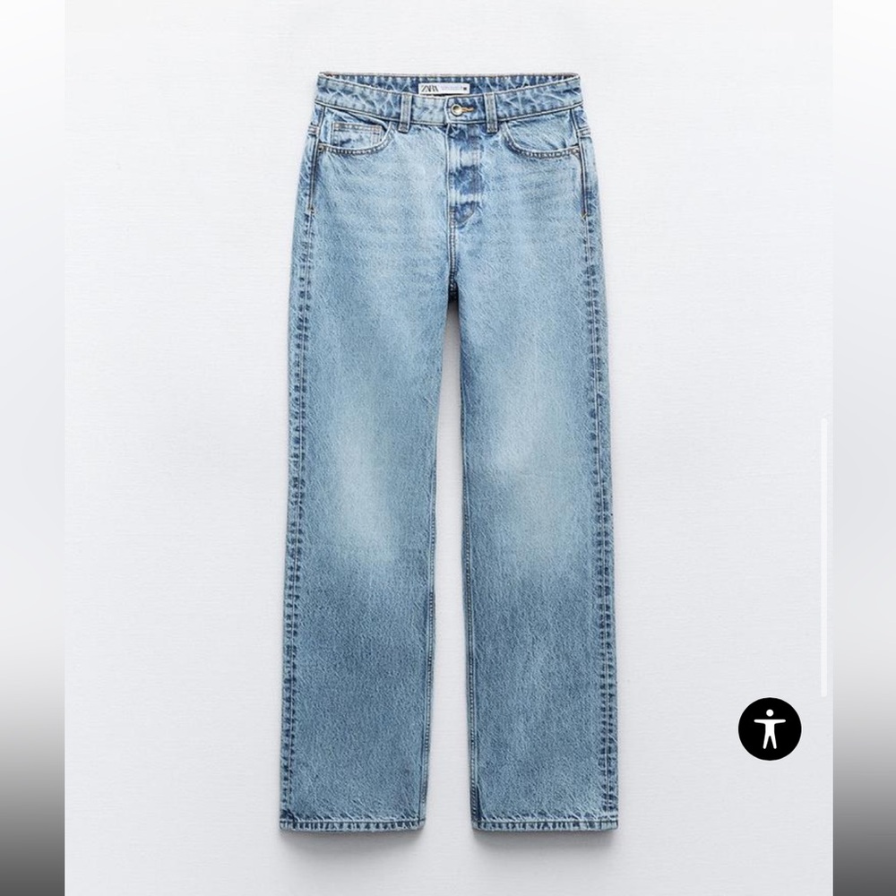 Zara HIGH-WAISTED FULL LENGTH Jeans
